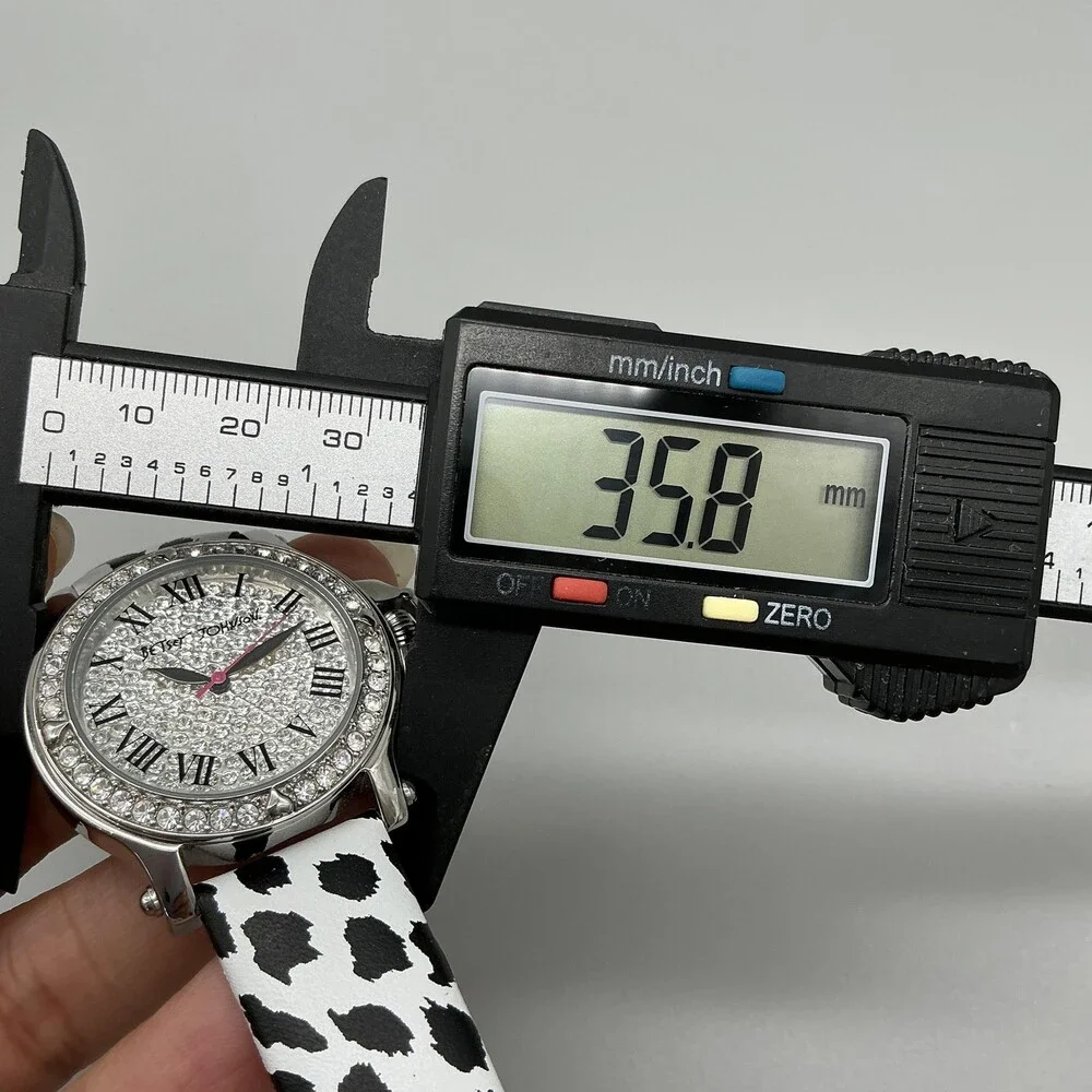 Betsey Johnson Womens Watch 36mm Dalmatian Print Band BJ0031-09 New Battery